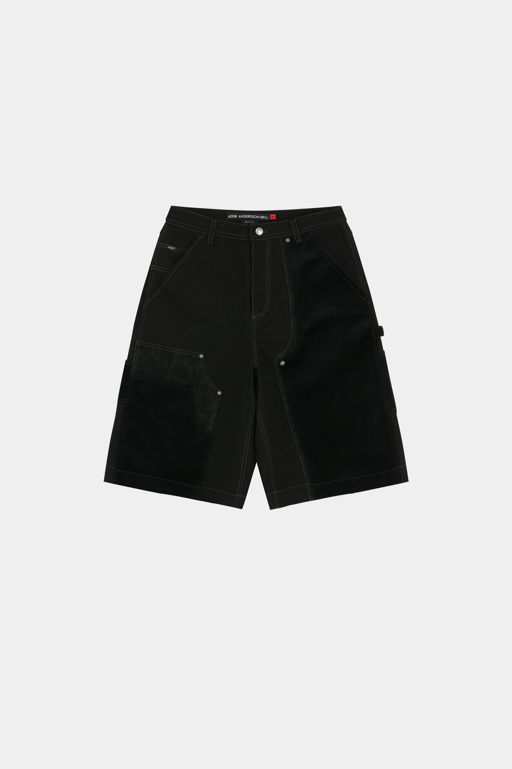 Andersson Bell - Faux Pony Patchwork Carpenter Shorts (Black) product image 11 | TRAB K-Fashion Australia