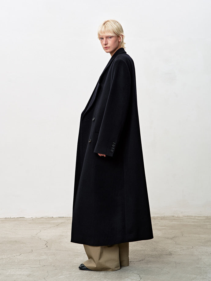 Tonywack - Tailored Double-Breasted Maxi Coat (Navy) product image 9 | TRAB K-Fashion Australia