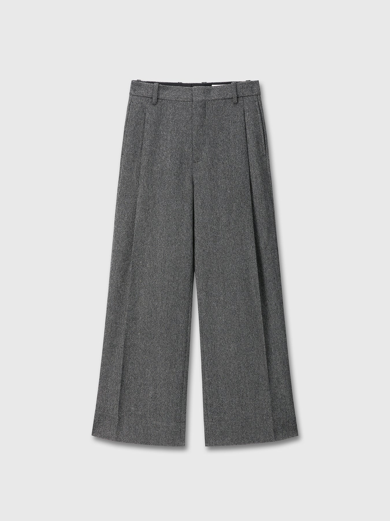 Tonywack - Deep Tuck Wide-Leg Trousers (Grey) product image 7 | TRAB K-Fashion Australia