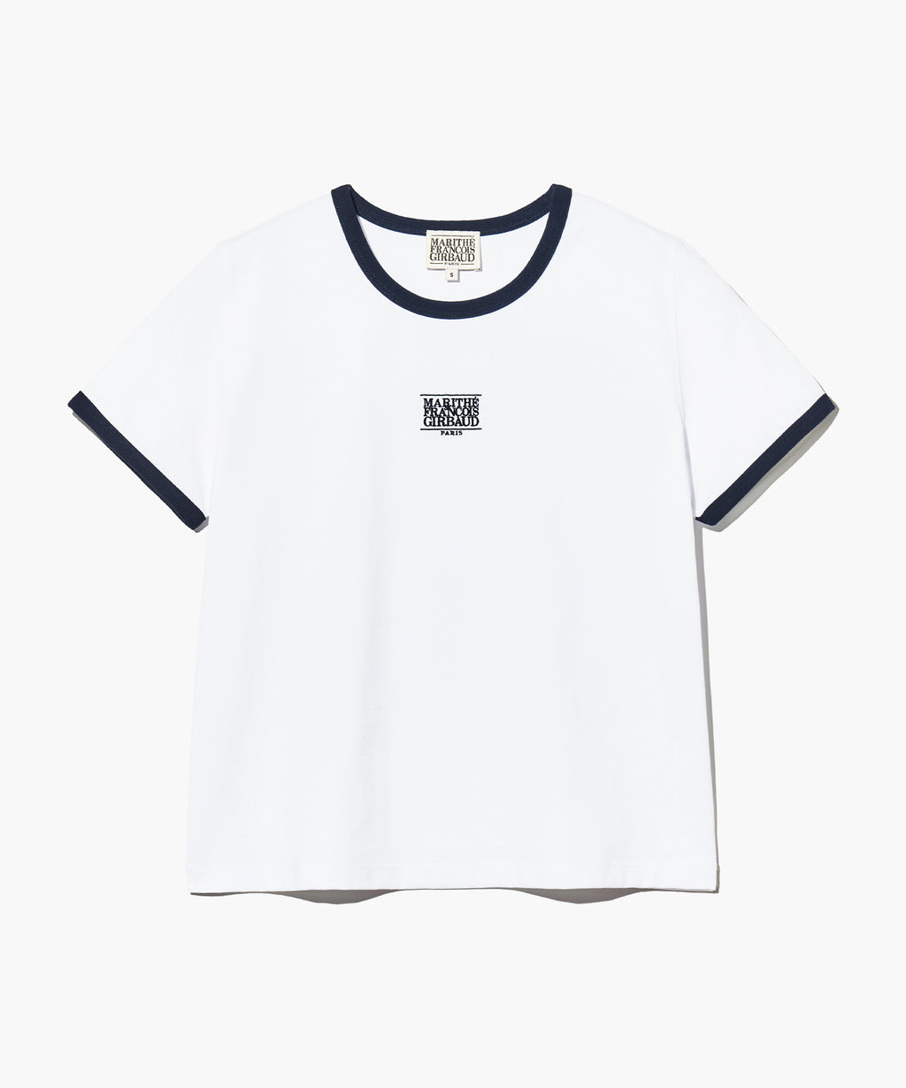 Marithe & Francois Girbaud - Classic Logo Ringer Tee (White) product image 6 | TRAB K-Fashion Australia