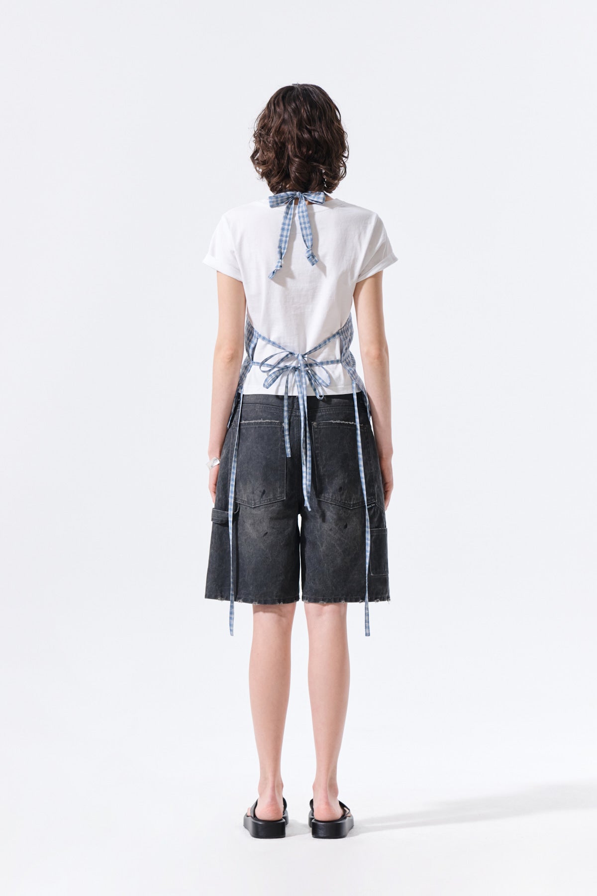 Matin Kim - Carpenter Bermuda Denim Pants (Charcoal) product image 8 | TRAB K-Fashion Australia