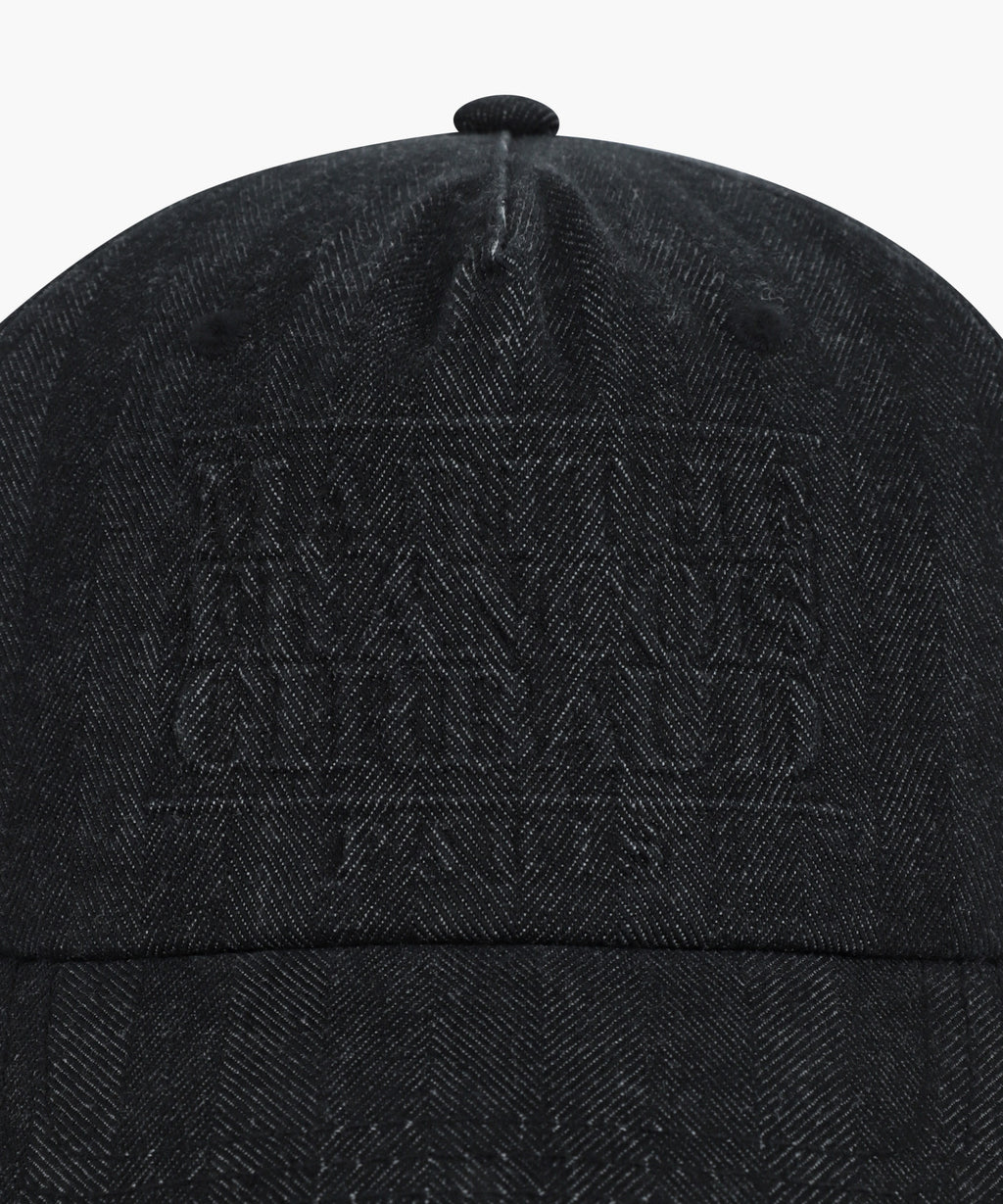 Marithe & Francois Girbaud - Embo Classic Logo 5-panel Herringbone Denim Cap (Washed Black) product image 3 | TRAB K-Fashion Australia
