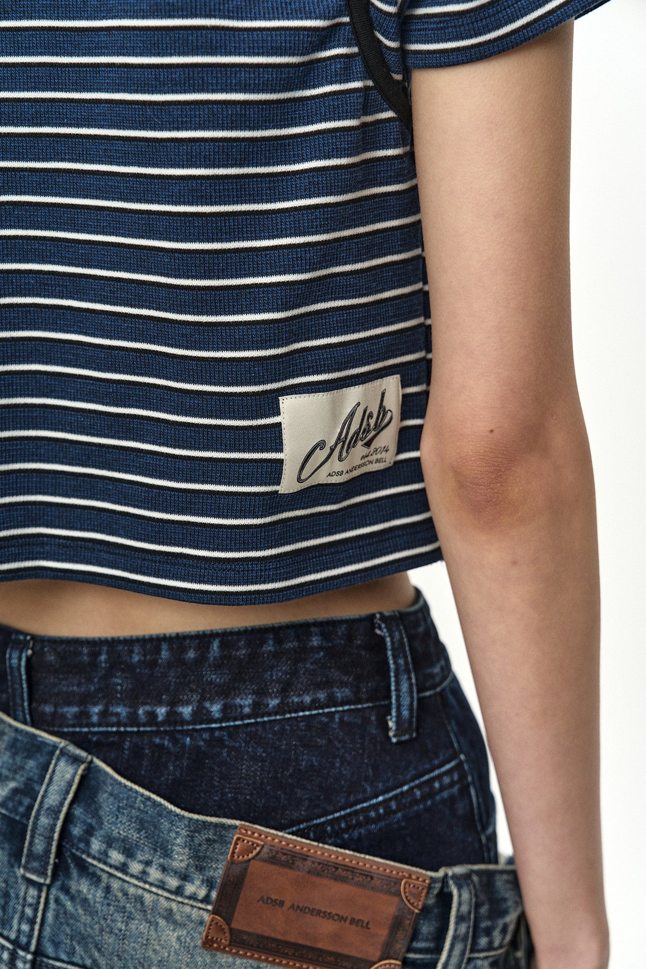 Andersson Bell - Shirring Binding Stripe Collar Top (Blue) product image 6 | TRAB K-Fashion Australia