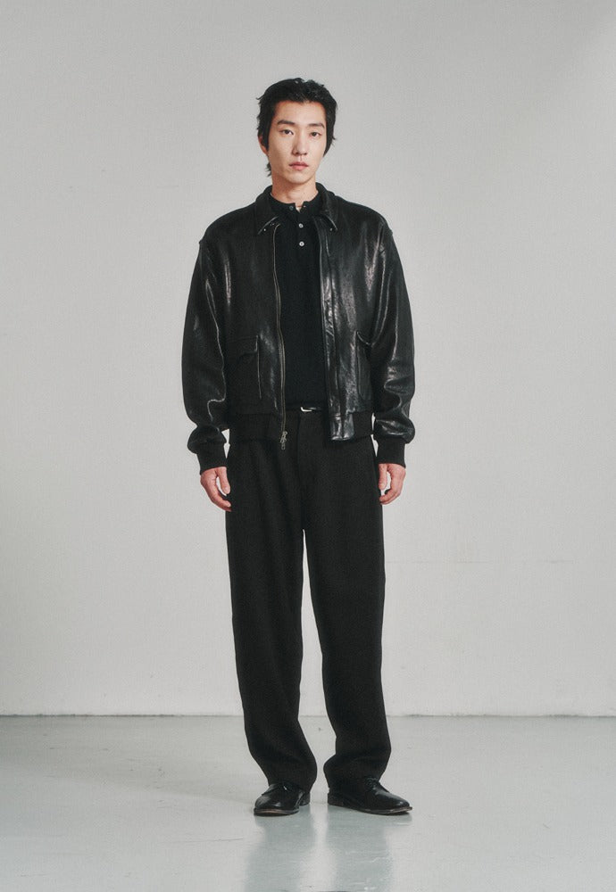 Art if acts - Washed Lambskin Leather A2 Jacket (Black) product image 1 | TRAB K-Fashion Australia