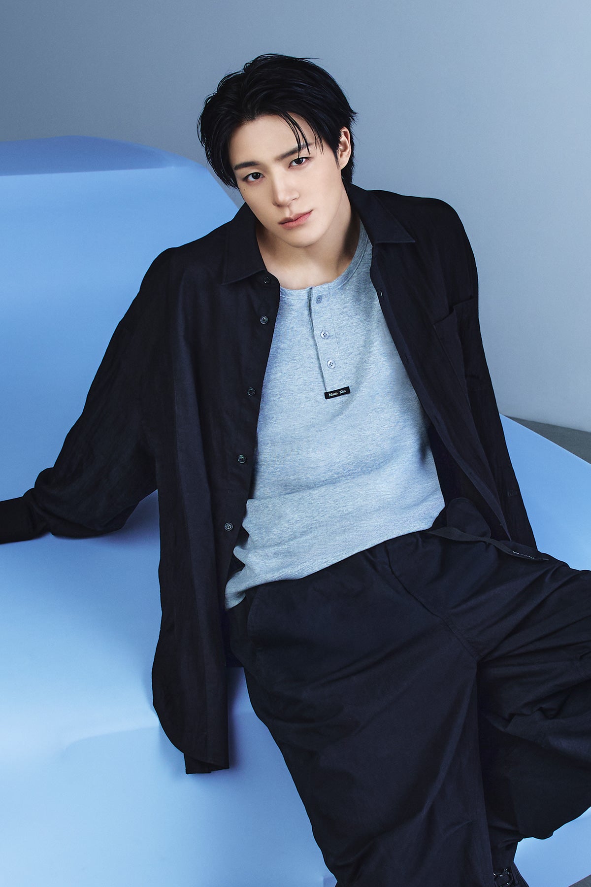 Matin Kim - Sleeveless Henley Top (Grey) product image 1 | TRAB K-Fashion Australia