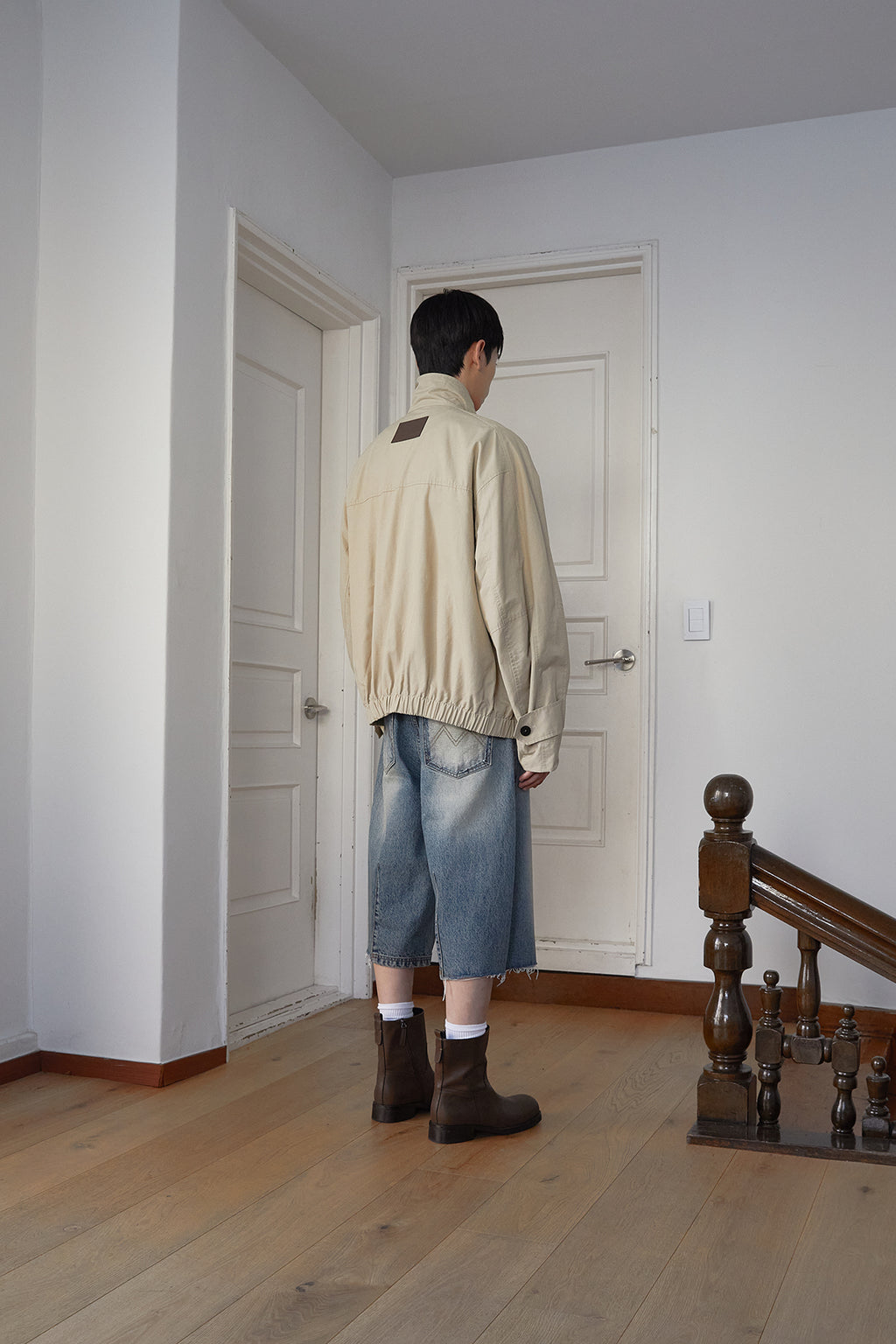 Matin Kim - Hem Point Bermuda Denim Pants (Blue) product image 9 | TRAB K-Fashion Australia