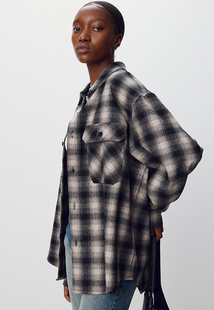 Tonywack - Ombré Wool Check Shirt (Black/Ecru) product image 5 | TRAB K-Fashion Australia
