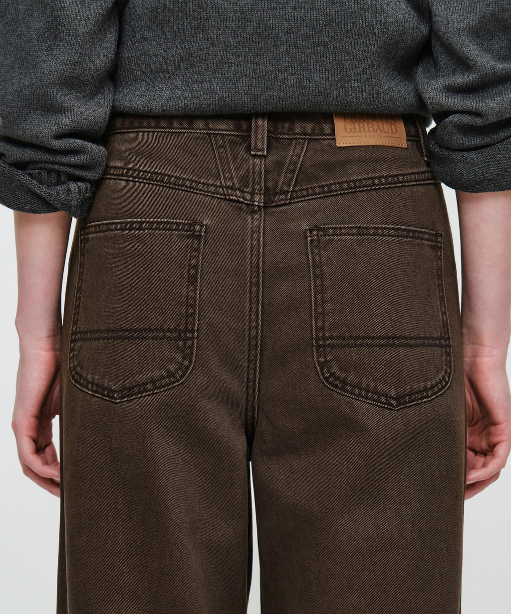 Marithe & Francois Girbaud - X-pocket Semi-wide Denim Pants (Brown) product image 4 | TRAB K-Fashion Australia