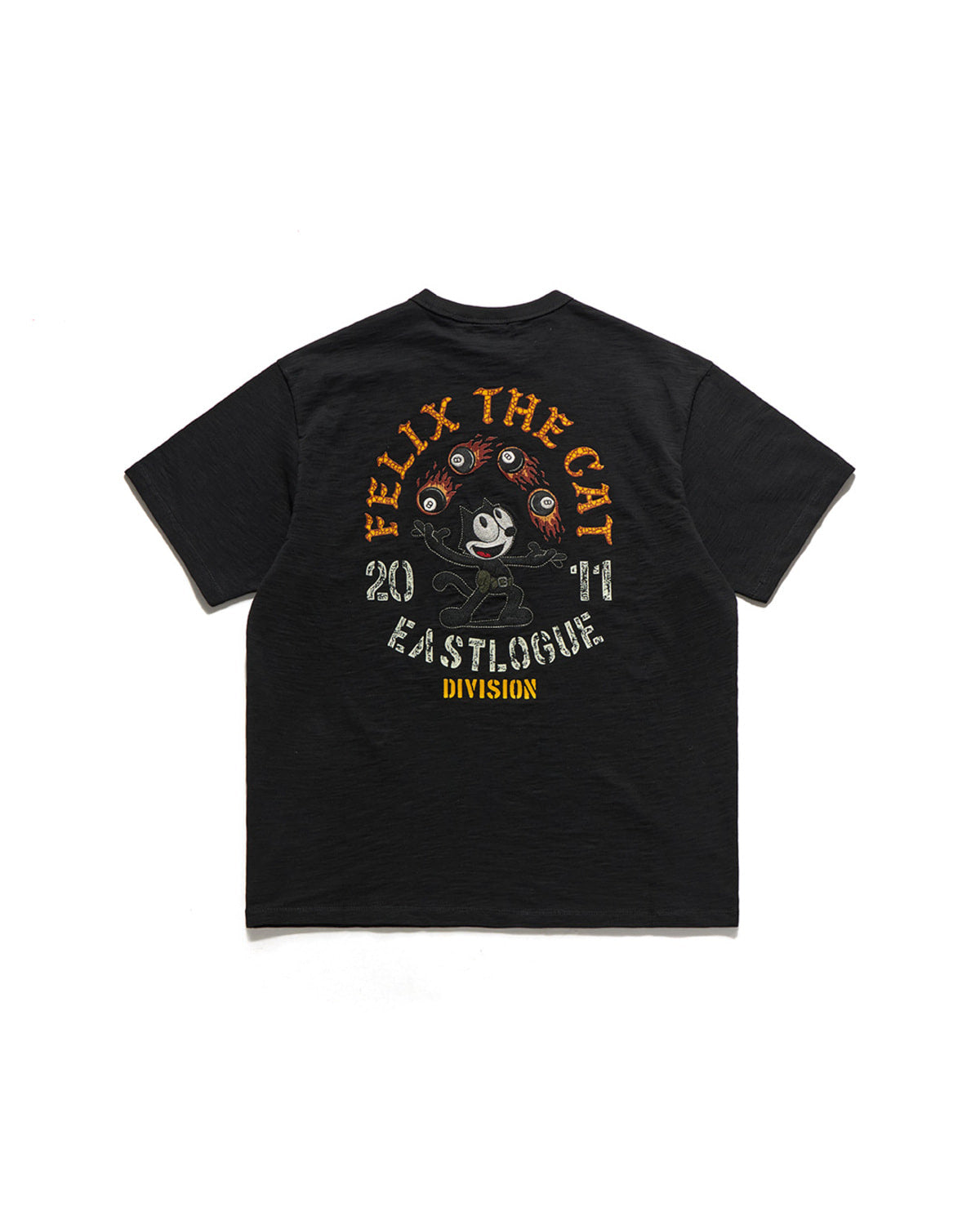 Eastlogue - Felix 8-ball Juggle Embroidered T-shirts (Black) product image 1 | TRAB K-Fashion Australia