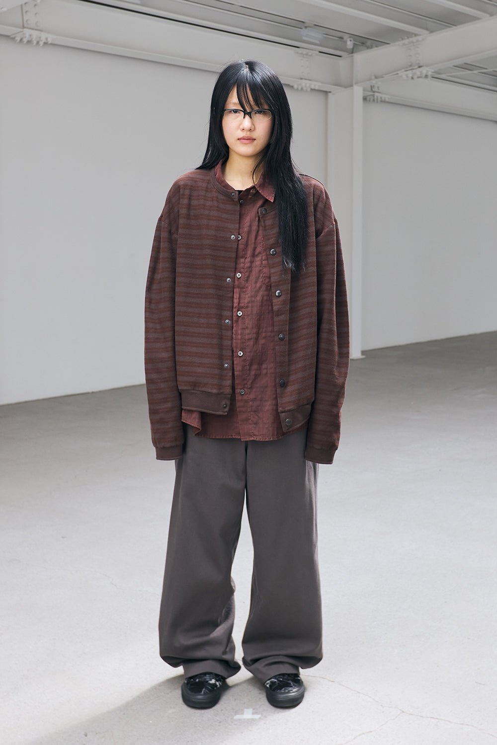 Hatchingroom - Stripe Cardigan Brown (Red) product image 10 | TRAB K-Fashion Australia