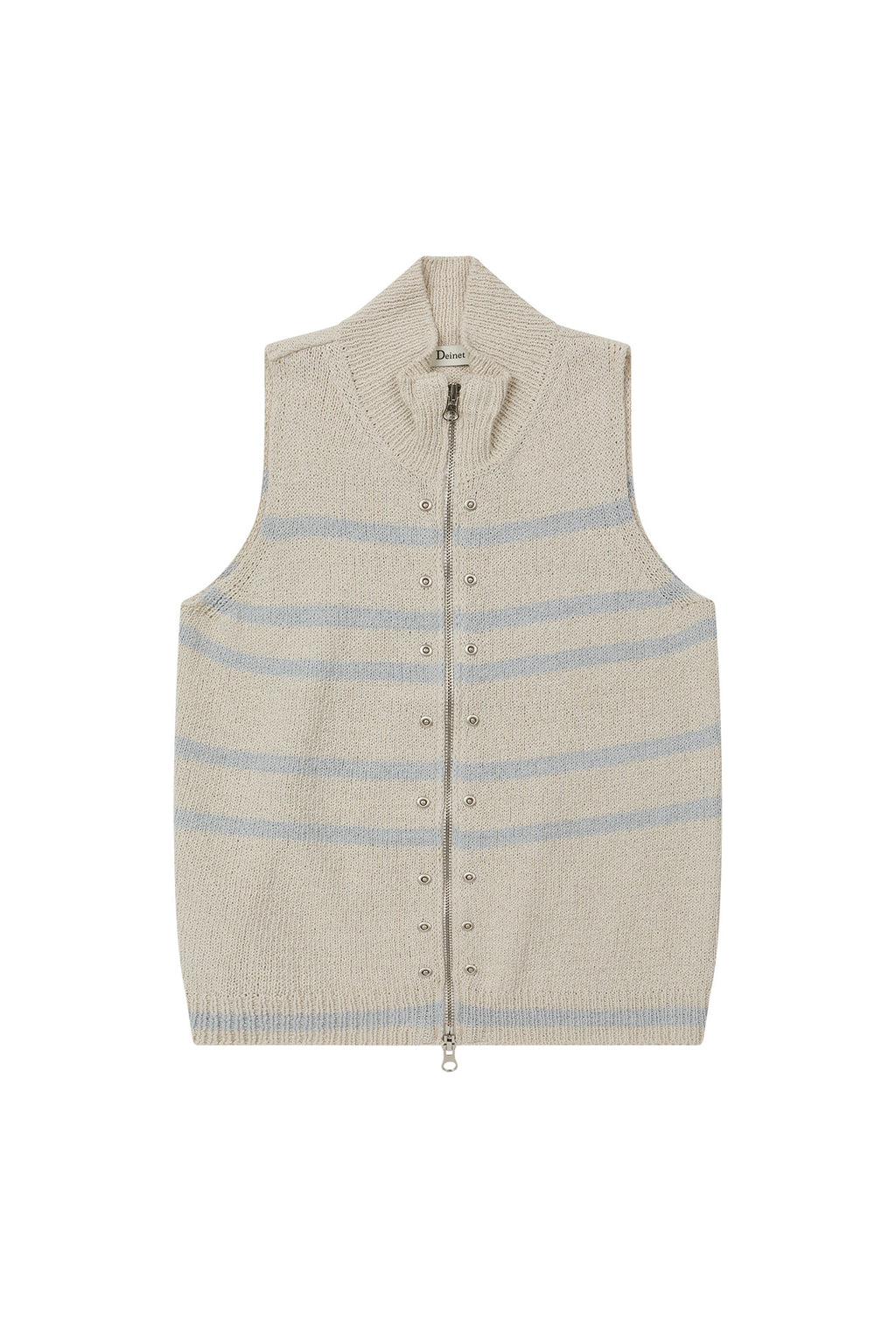 Deinet - Stripe Knit Vest Zip Up (Light Grey) product image 10 | TRAB K-Fashion Australia