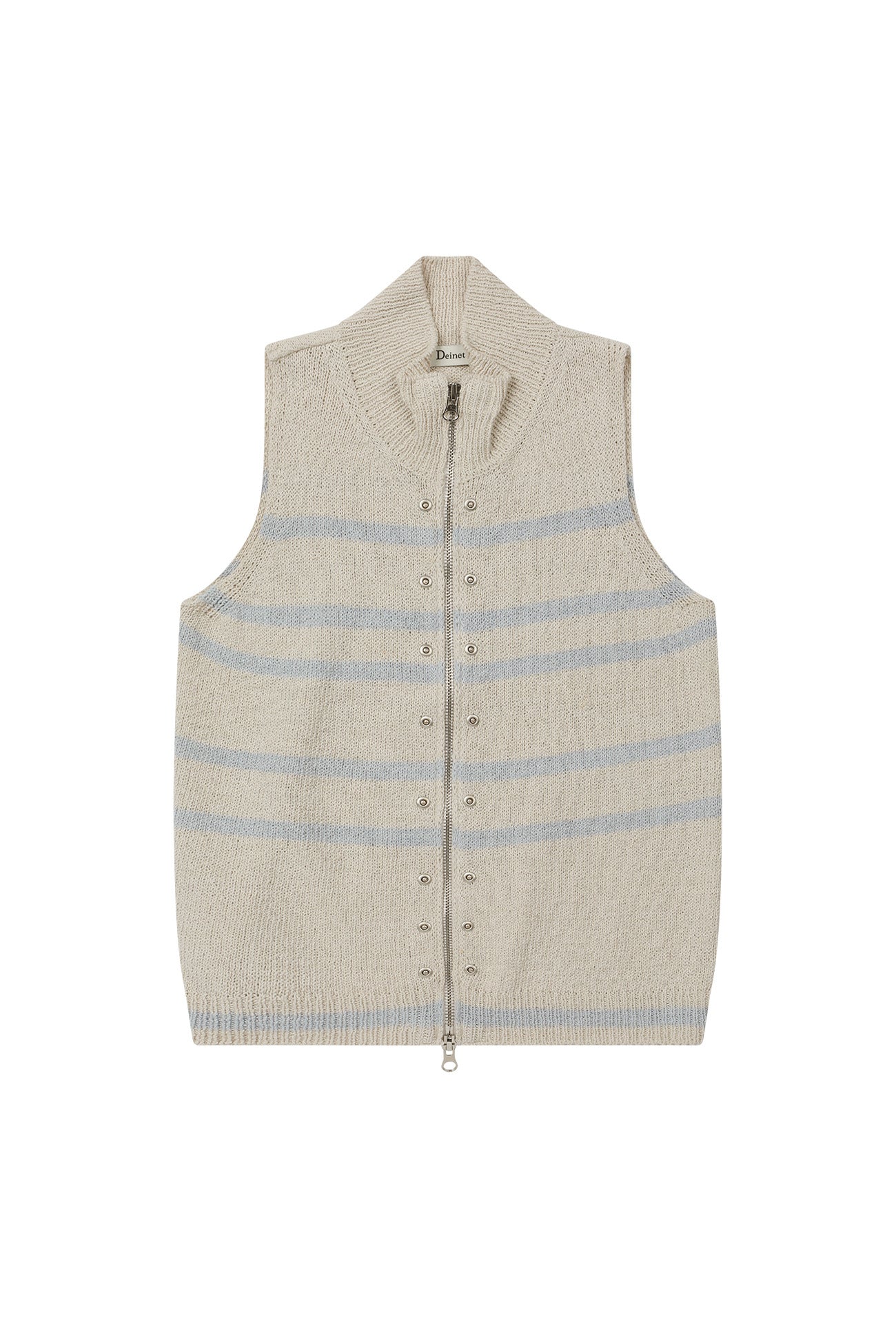 Deinet - Stripe Knit Vest Zip Up (Light Grey) product image 10 | TRAB K-Fashion Australia