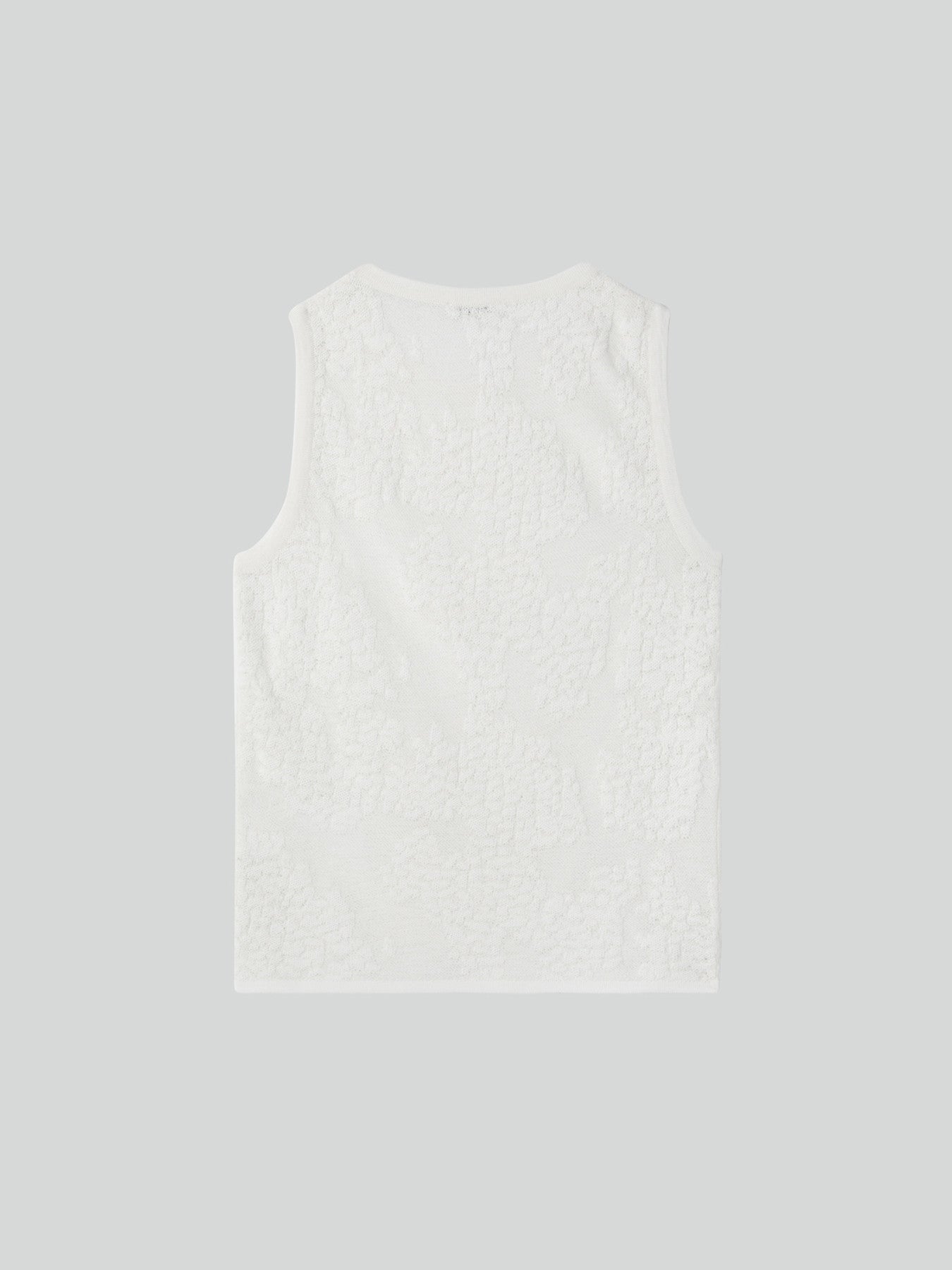 Recto - Lace Jacquard Knit Tank Top (Bean Ivory) product image 5 | TRAB K-Fashion Australia