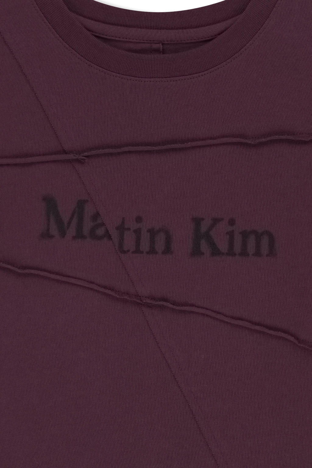 Matin Kim - Diagonal Cut Logo Crop Top (Purple) product image 5 | TRAB K-Fashion Australia
