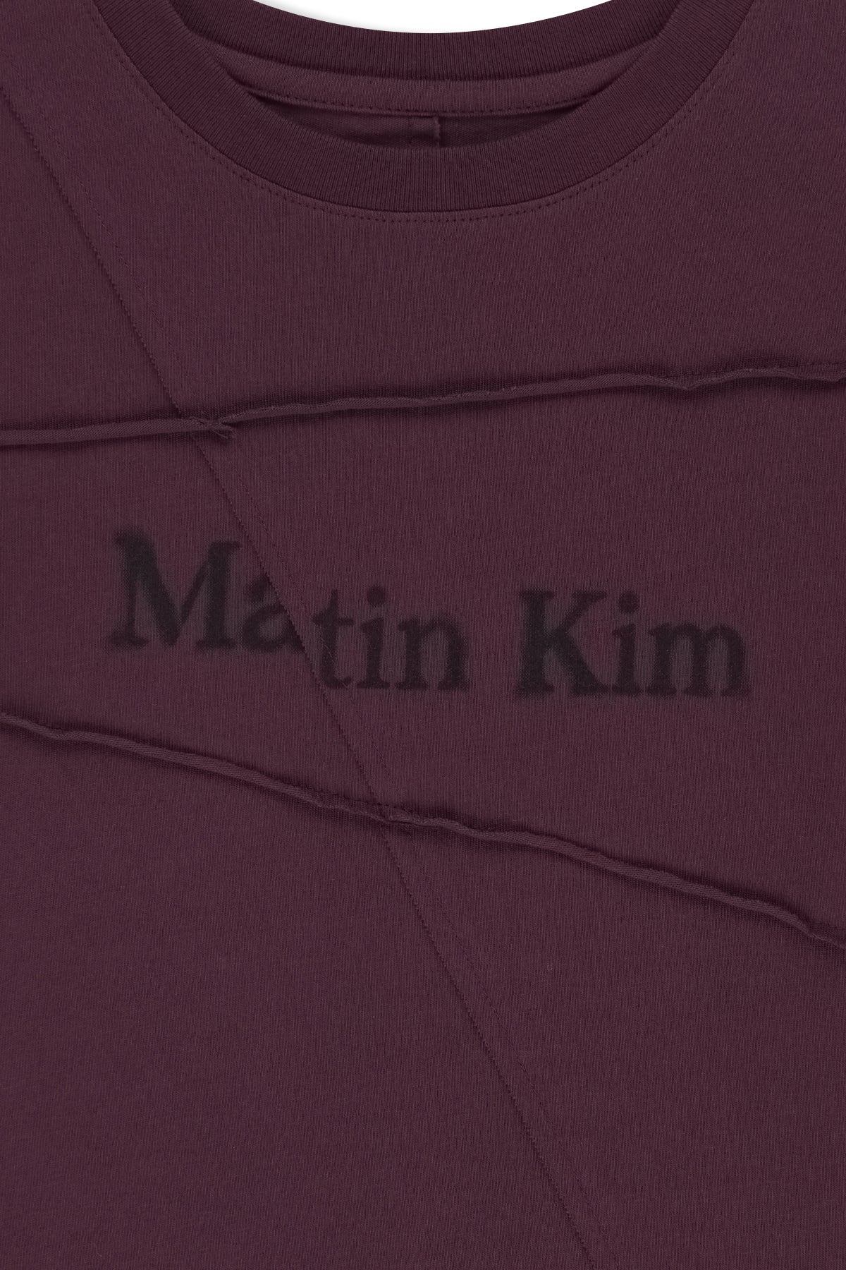 Matin Kim - Diagonal Cut Logo Crop Top (Purple) product image 5 | TRAB K-Fashion Australia