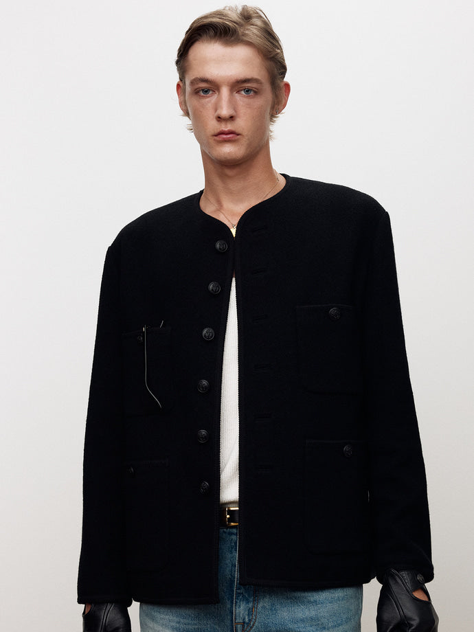 Tonywack - Wool Tweed Buttoned Blouson (Black) product image 7 | TRAB K-Fashion Australia