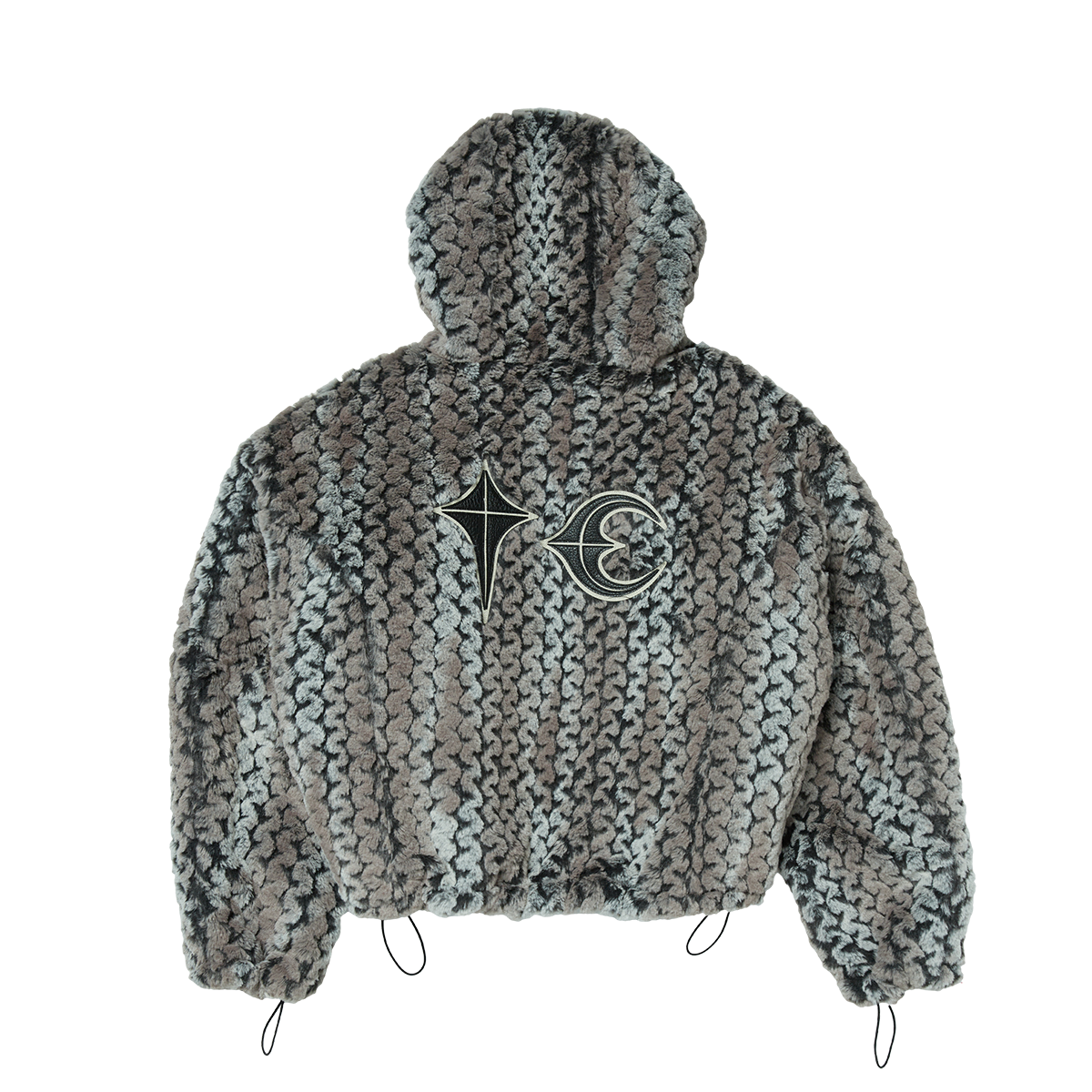 Thug Club - TC Wavy Leopard Fur Jacket (Ivory/Black) product image 1 | TRAB K-Fashion Australia