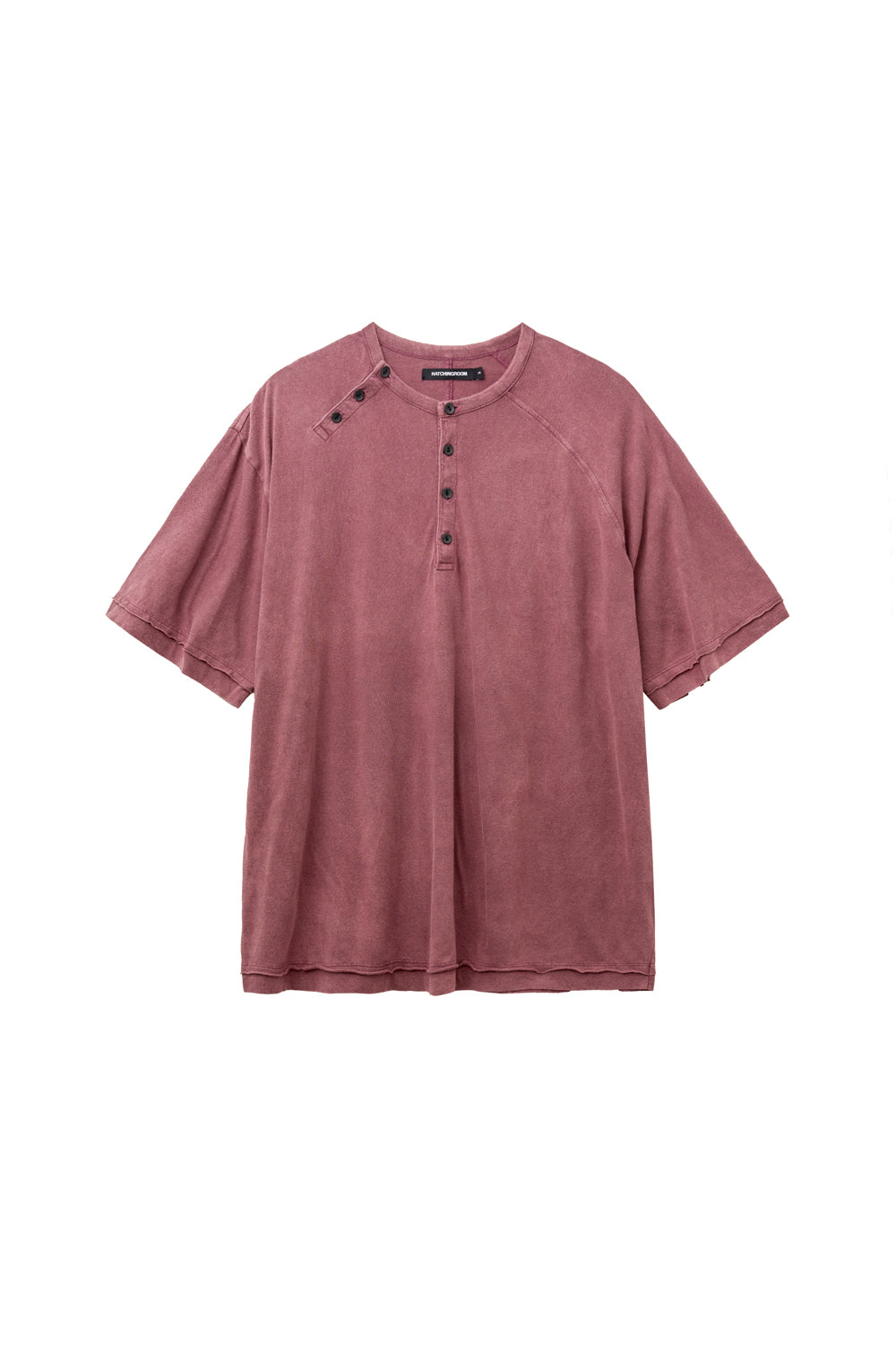 Hatchingroom - Double Henley Neck Tee 1/2 Dusty (Pink) product image 1 | TRAB K-Fashion Australia