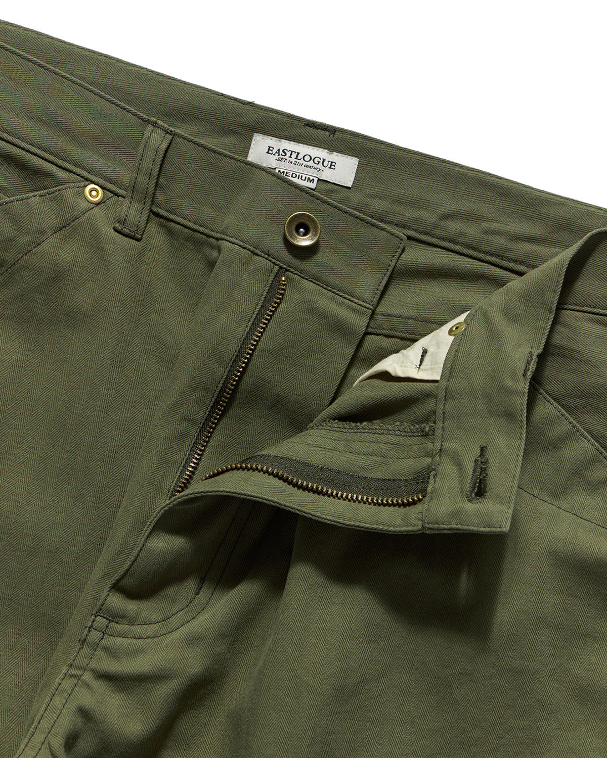 Eastlogue - Rockabilly Trucker Pants (Olive Herringbone) product image 7 | TRAB K-Fashion Australia