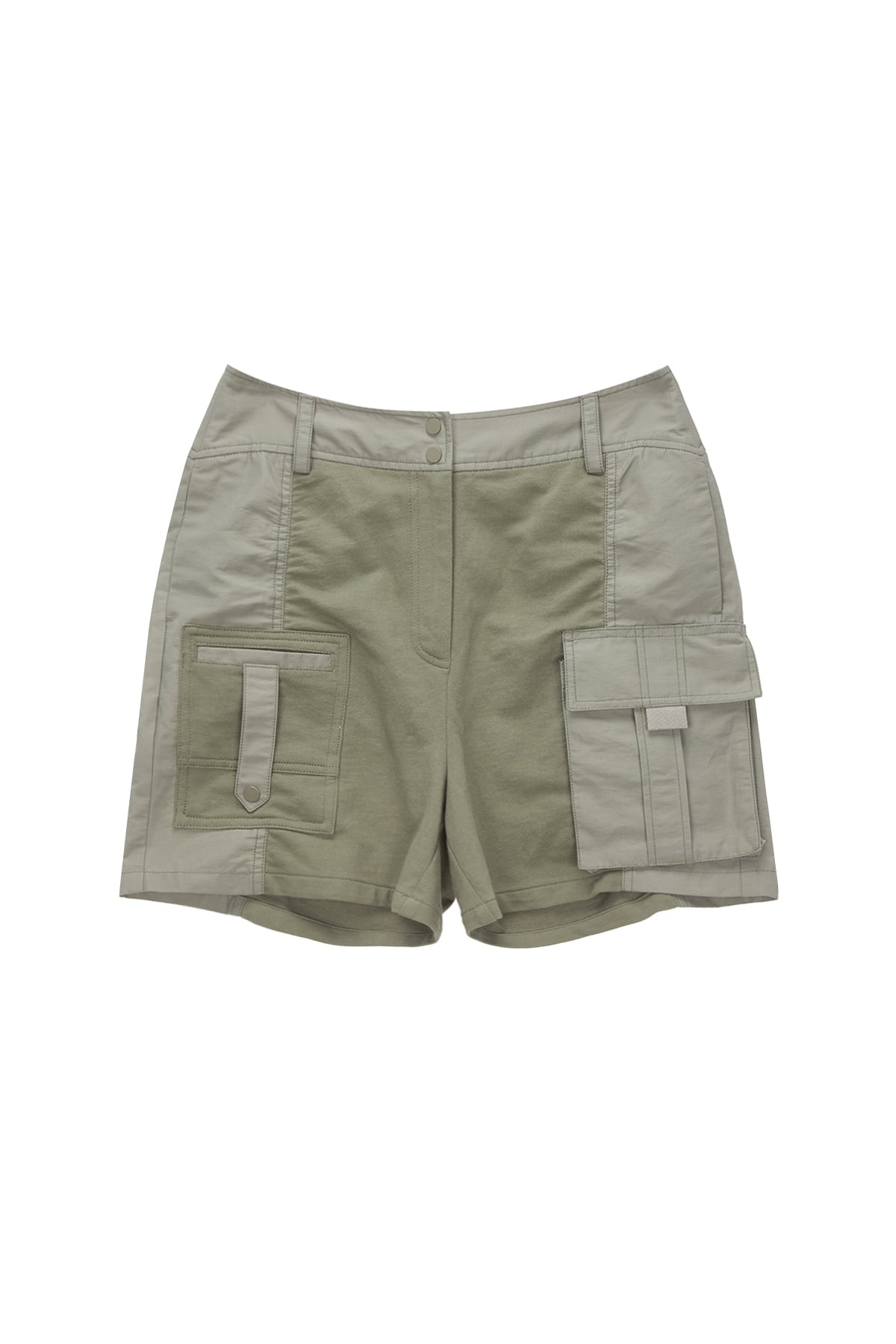 Matin Kim - Sweat Combi Cargo Shorts (Khaki) product image 1 | TRAB K-Fashion Australia