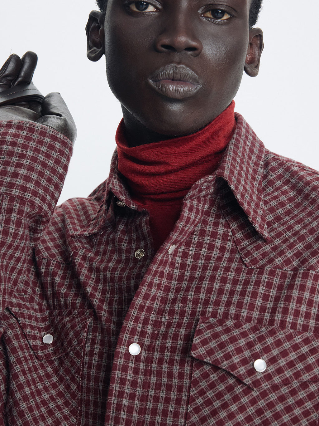 Tonywack - Check Western Shirt (Burgundy) product image 3 | TRAB K-Fashion Australia