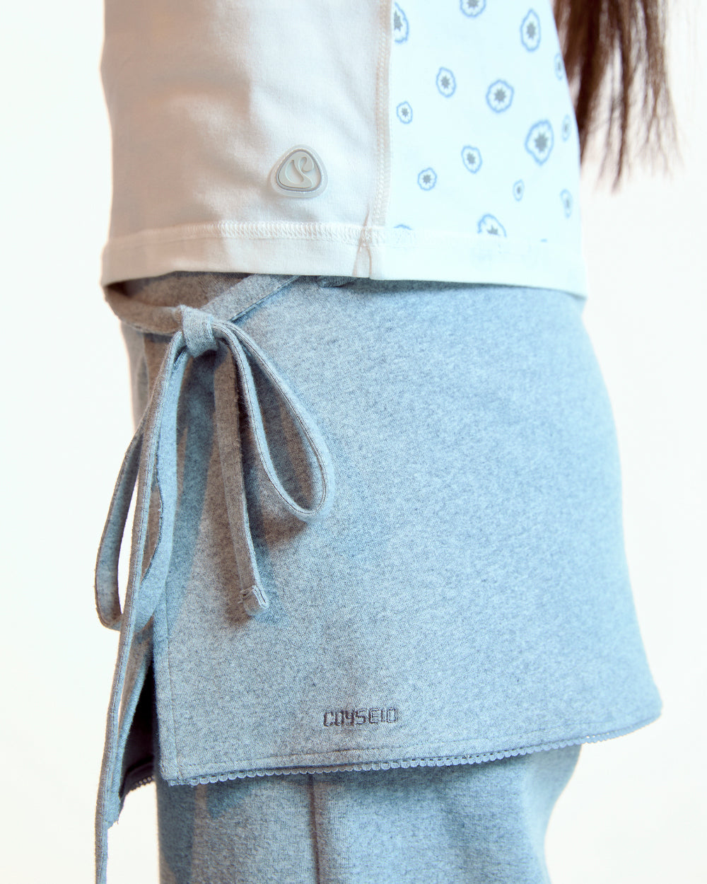 Coyseio - Soft Cropped Skirt Pants (Melange Grey) product image 5 | TRAB K-Fashion Australia