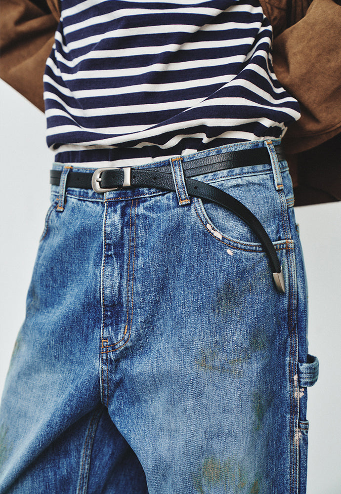 Art if acts - Oil Washed Denim Carpenter Pants (Mid Blue) product image 6 | TRAB K-Fashion Australia