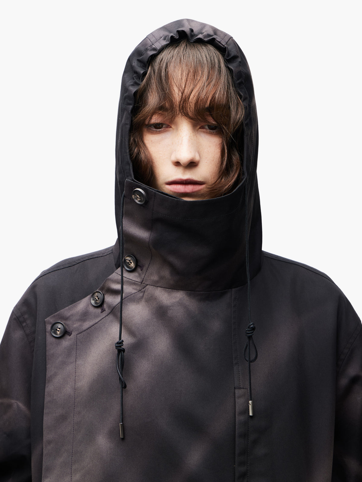 Jiyong Kim - Sun-Bleached Asymmetric Front Jacket (Black) product image 8 | TRAB K-Fashion Australia