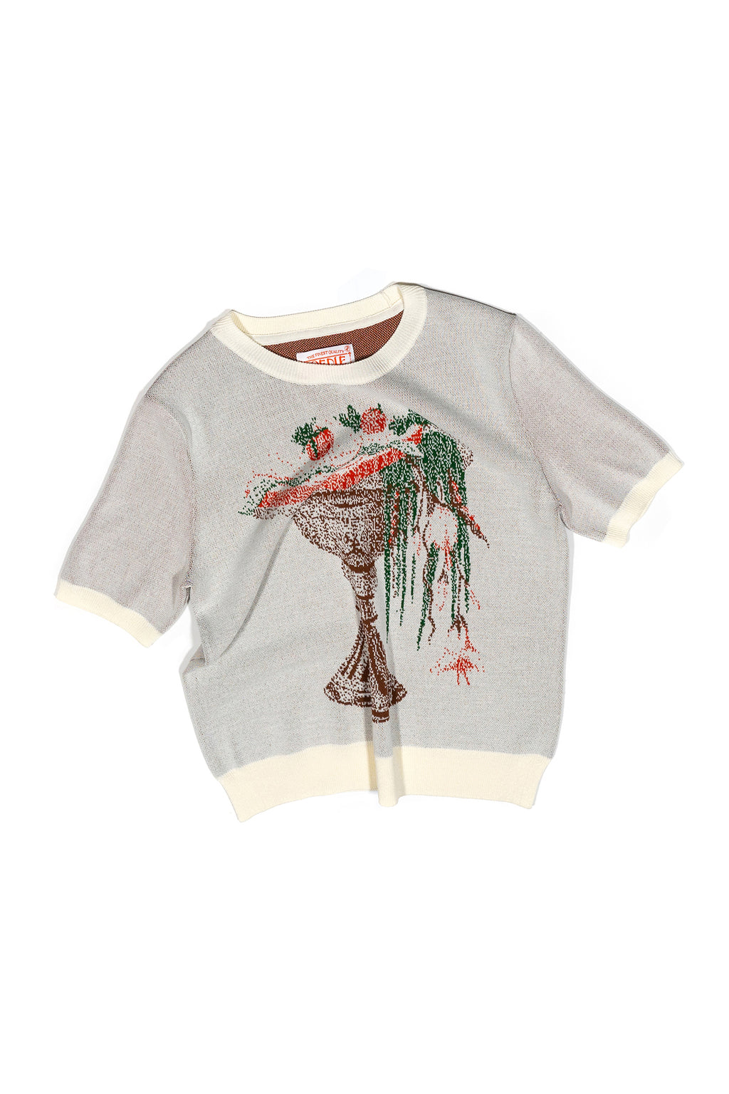 Ioedle - Royal Sandwich Jacquard Crop Top (Ivory) product image 1 | TRAB K-Fashion Australia