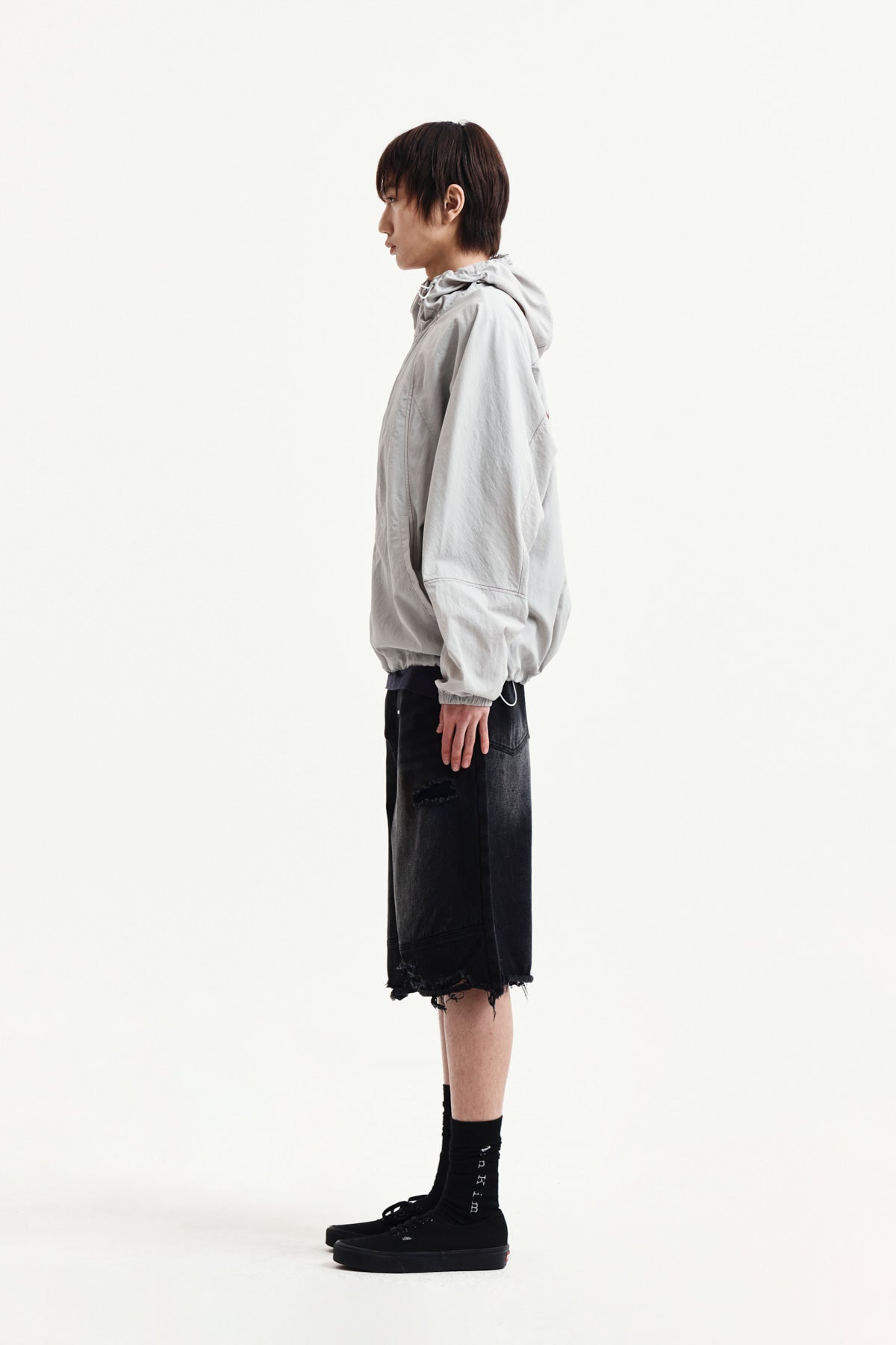 Matin Kim - Back Logo Hoody Wind Breaker (Light Beige) product image 12 | TRAB K-Fashion Australia