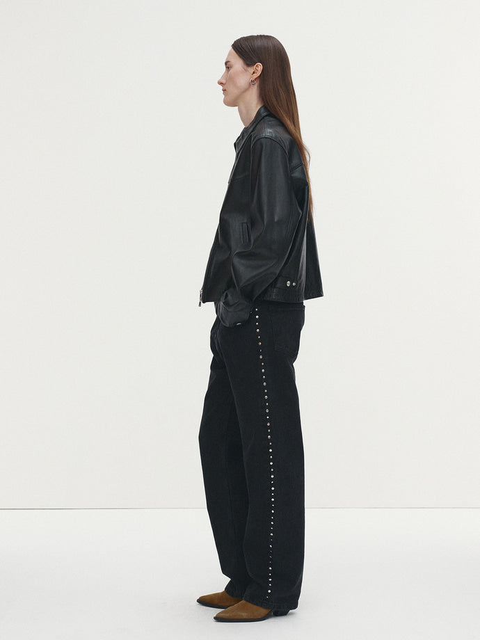 Tonywack - Metal Stud Straight-Leg Denim Jeans (Faded Black) product image 3 | TRAB K-Fashion Australia