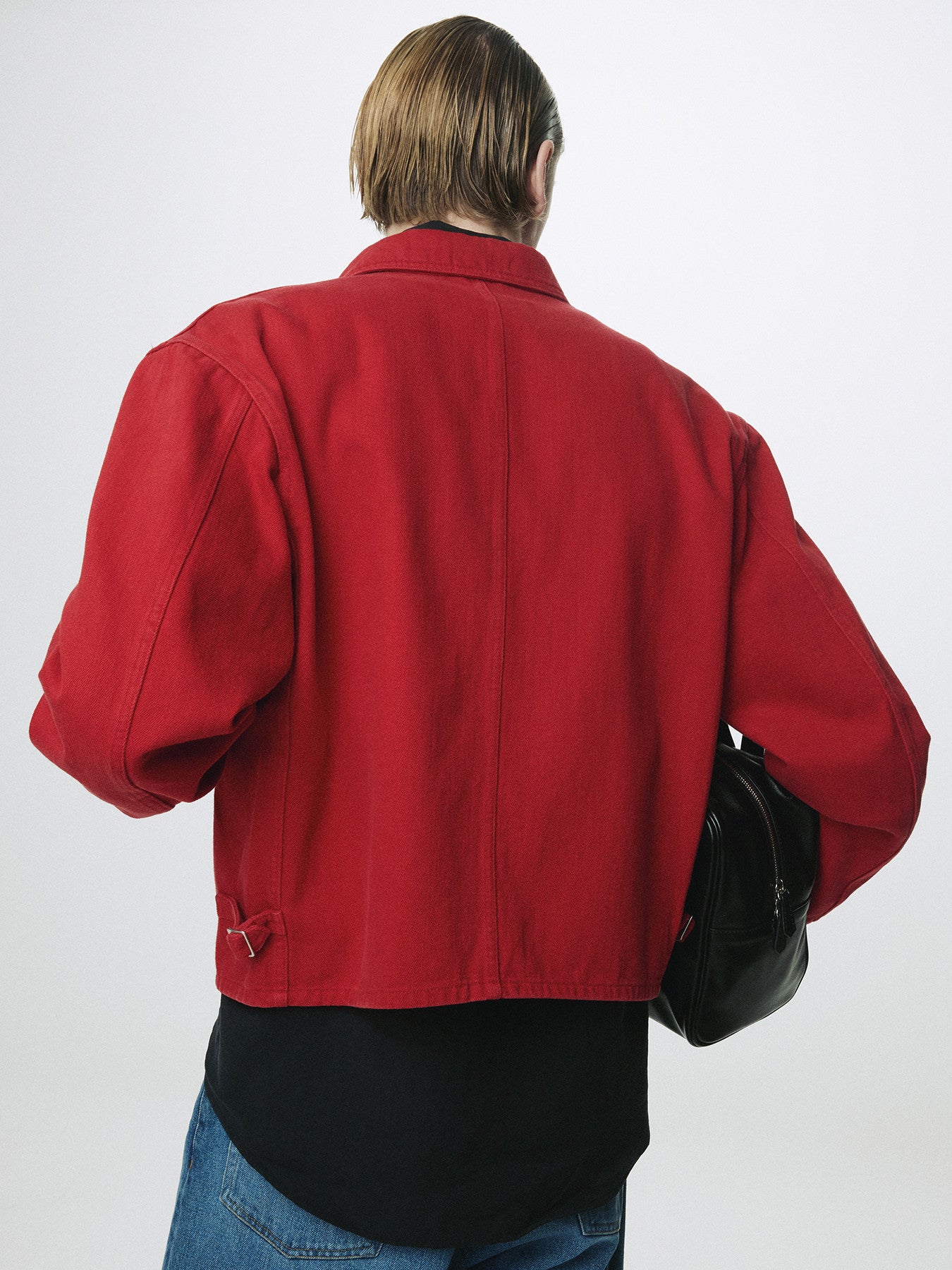 Tonywack - Slub Cotton Cropped Work Jacket (Red) product image 8 | TRAB K-Fashion Australia