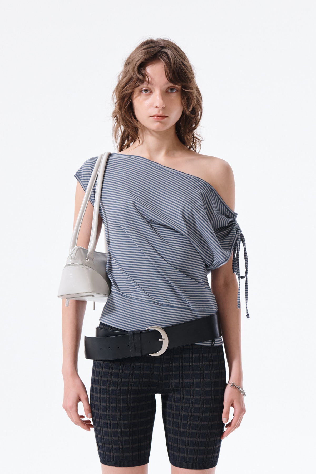 Matin Kim - Draped Asymmetric Sleeveless Top (Smoke Blue) product image 12 | TRAB K-Fashion Australia