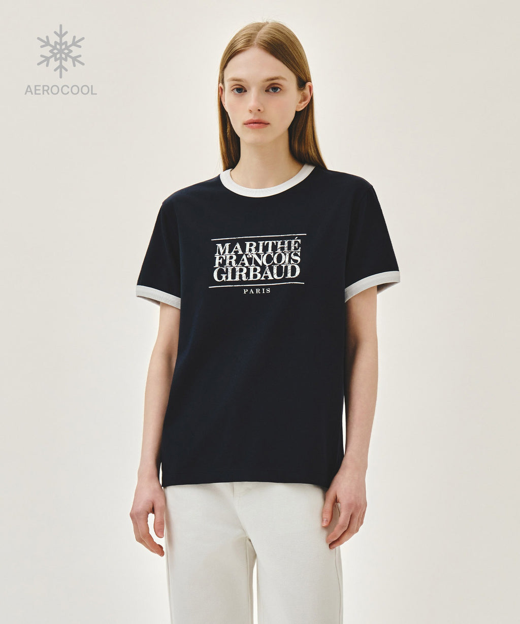Marithe & Francois Girbaud - Aerocool Crack Classic Logo Ringer Tee (Navy) product image 1 | TRAB K-Fashion Australia