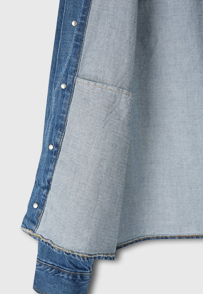 Tonywack - Covered Front Denim Blouson (Lightning Washed Blue) product image 11 | TRAB K-Fashion Australia