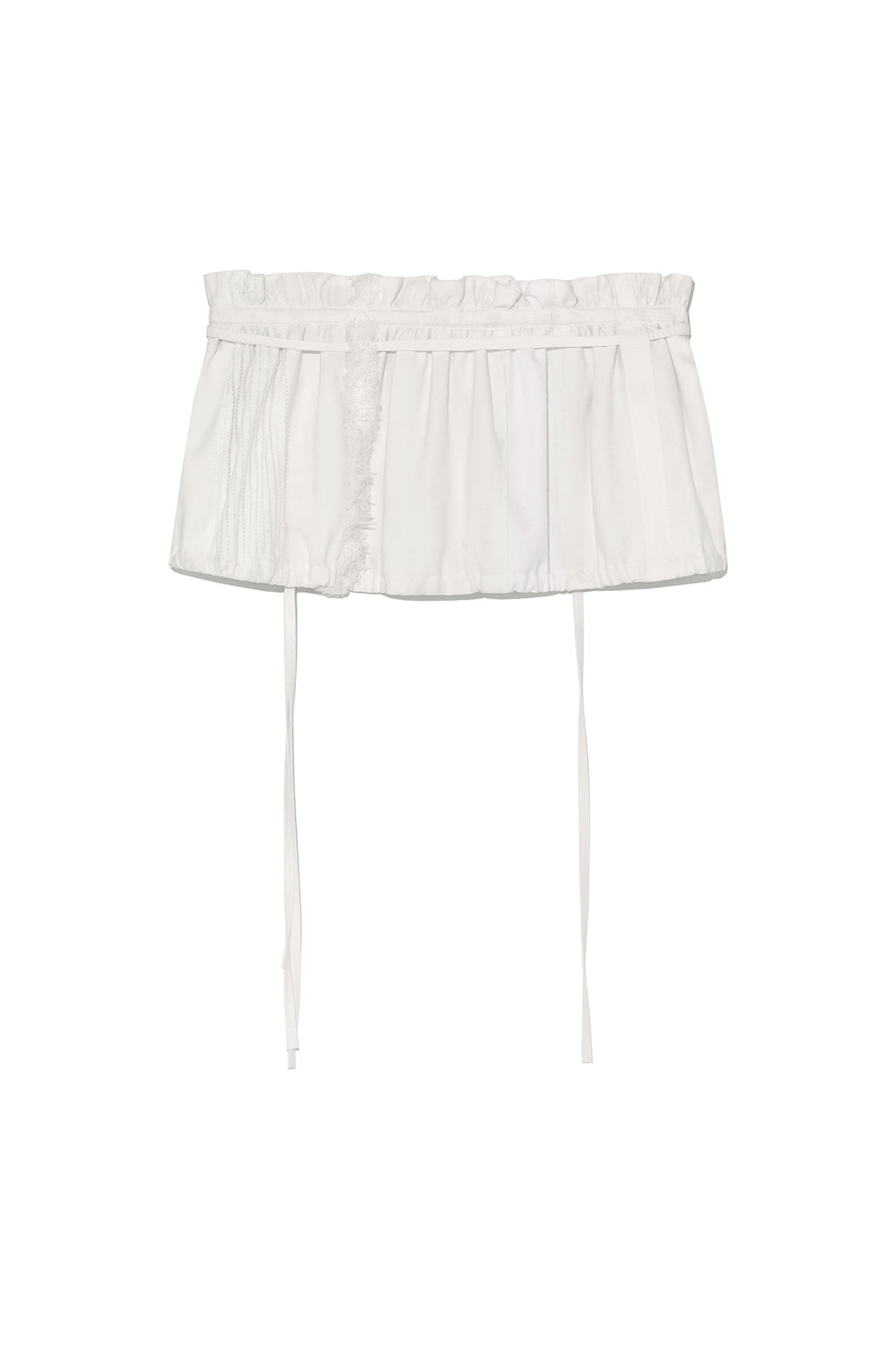 Matin Kim - Rough Patchwork Layered Skirt (White) product image 2 | TRAB K-Fashion Australia