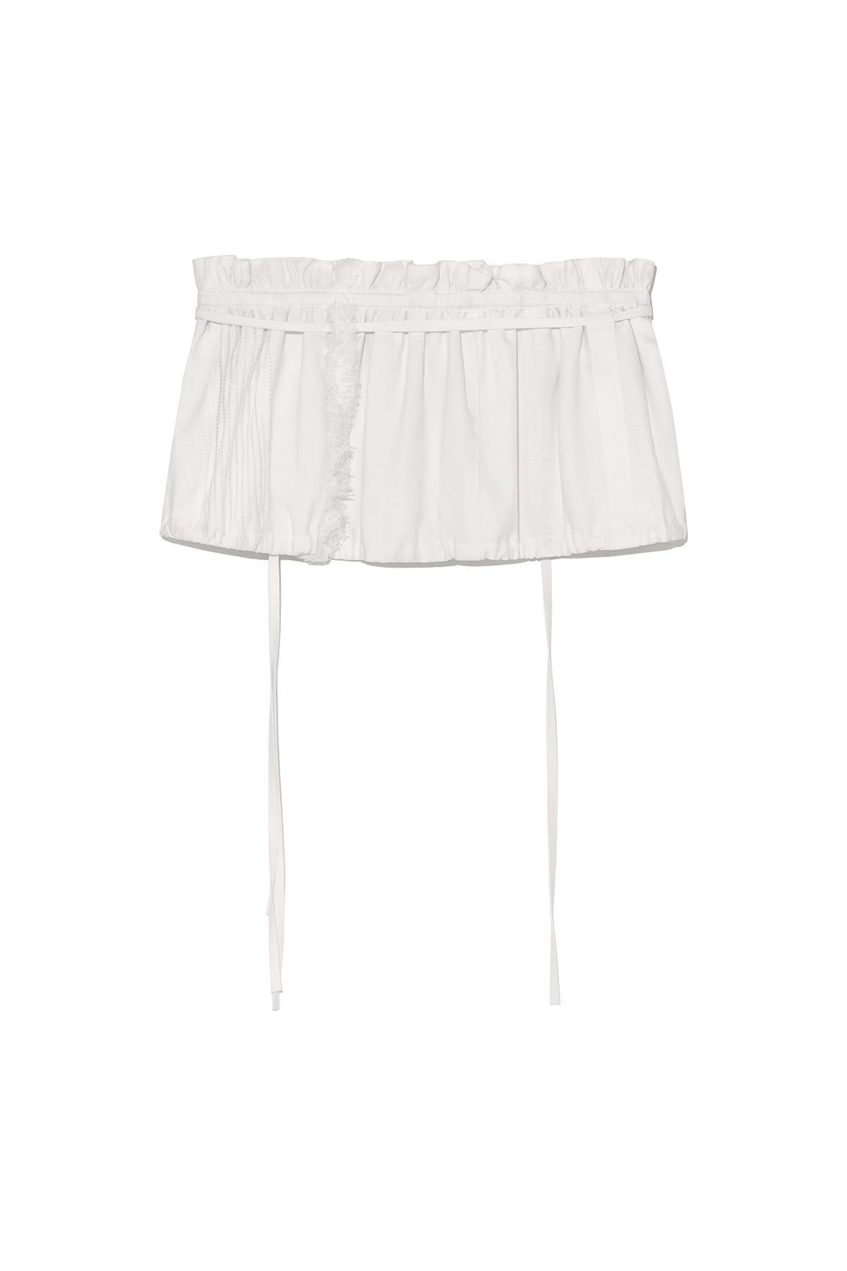 Matin Kim - Rough Patchwork Layered Skirt (White) product image 2 | TRAB K-Fashion Australia