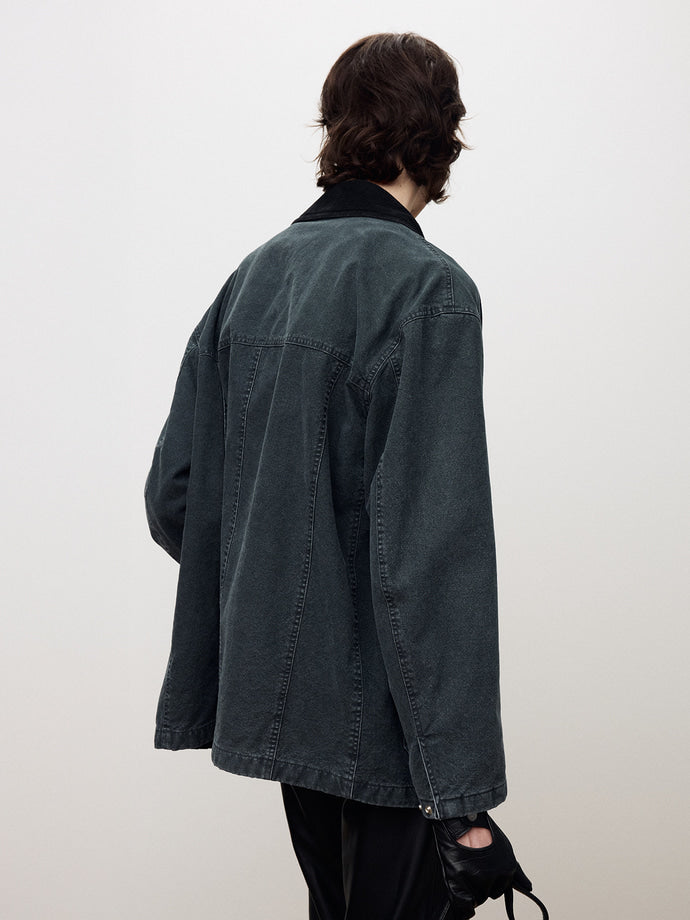 Tonywack - Garment Washed Chore Jacket (Faded Navy) product image 4 | TRAB K-Fashion Australia