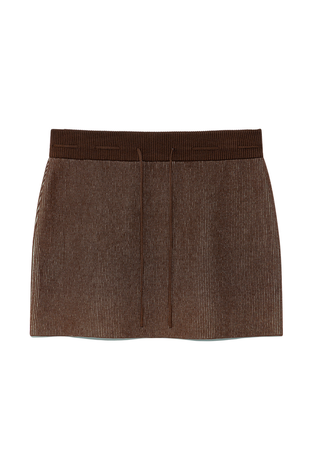 Matin Kim - Two Tone Banding Knit Mini Skirt (Brown) product image 1 | TRAB K-Fashion Australia