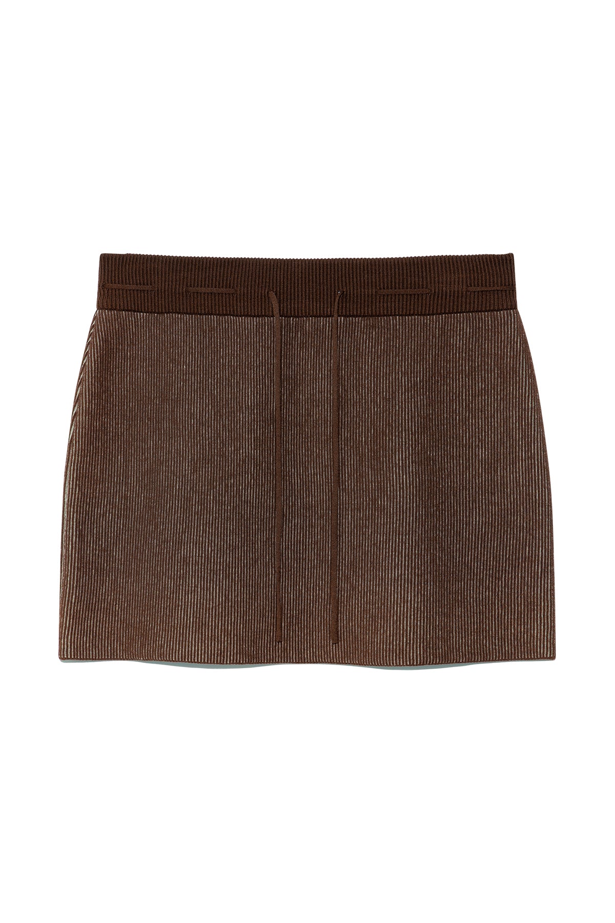 Matin Kim - Two Tone Banding Knit Mini Skirt (Brown) product image 1 | TRAB K-Fashion Australia