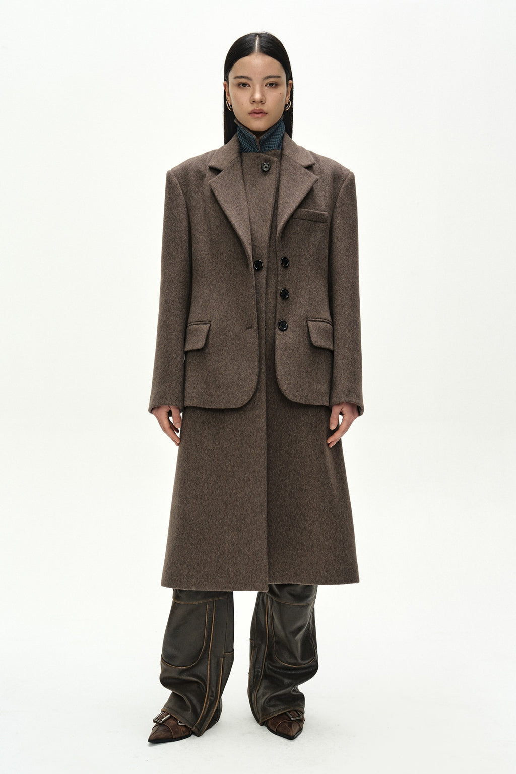 Andersson Bell - Blazer Layered 26 Coat (Brown) product image 9 | TRAB K-Fashion Australia