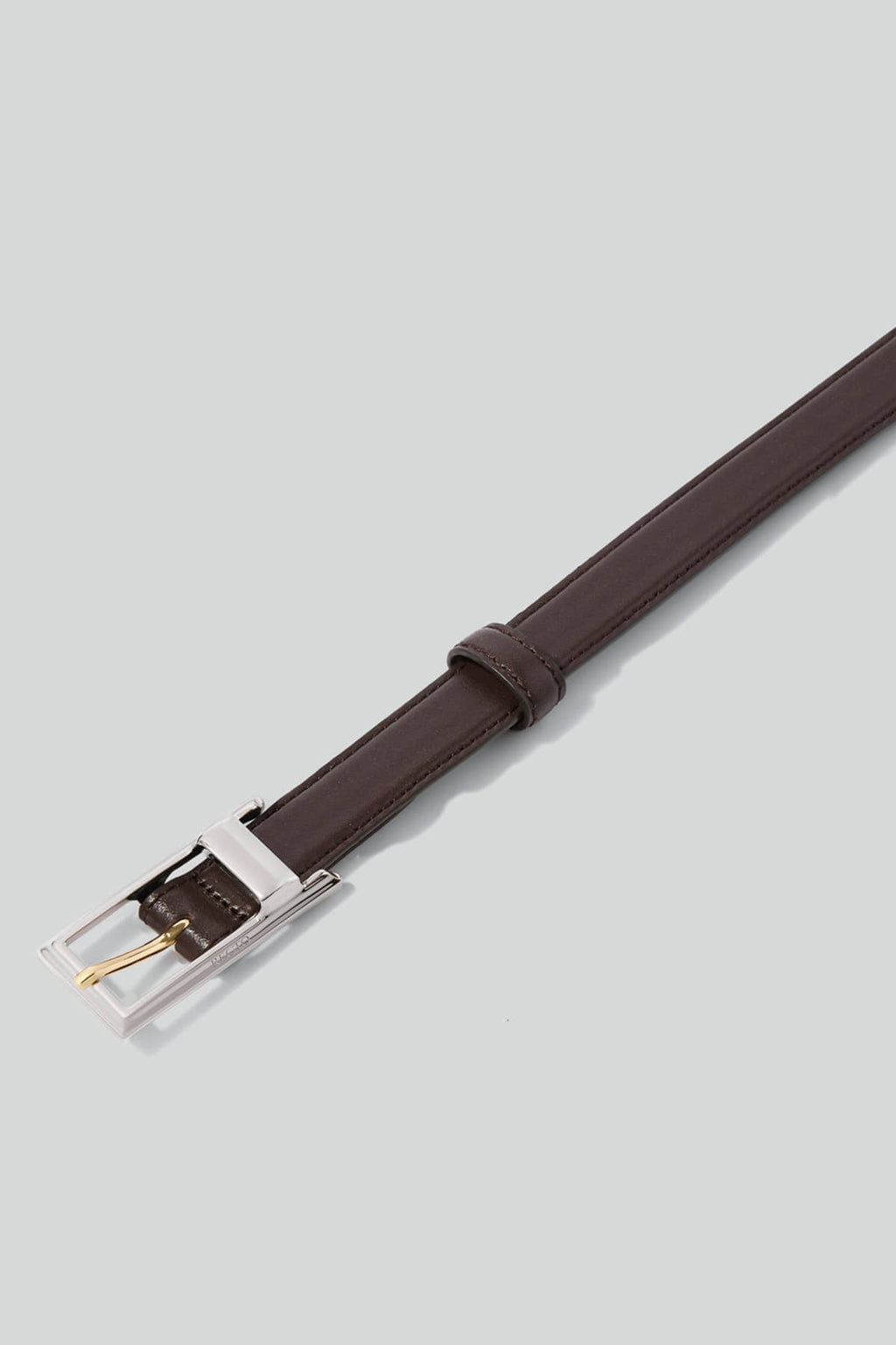 Recto - Contrast Signature Square Buckle Belt (Vintage Brown) product image 3 | TRAB K-Fashion Australia