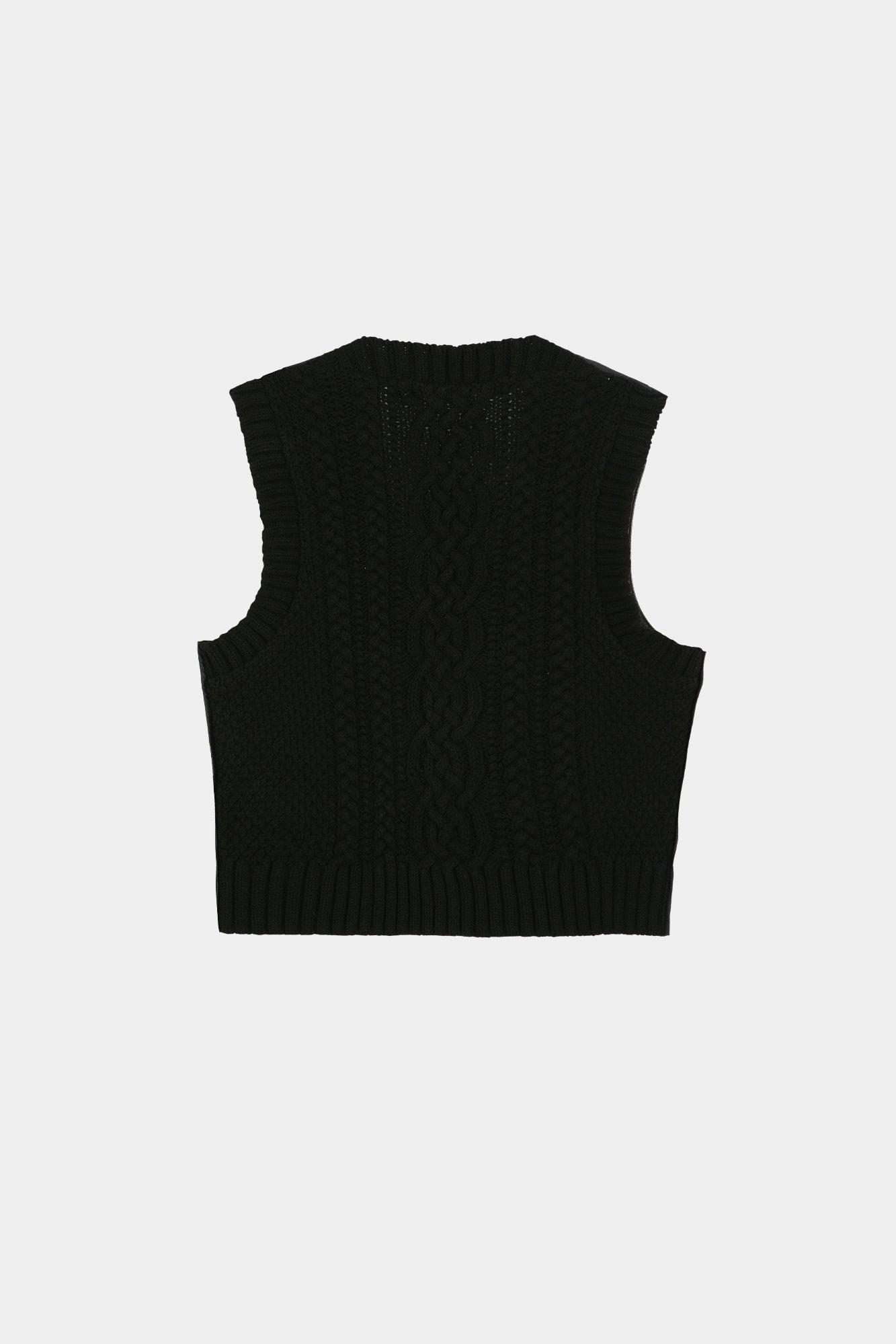 Andersson Bell - Back Knit Patchwork Leather Vest (Brown) product image 12 | TRAB K-Fashion Australia
