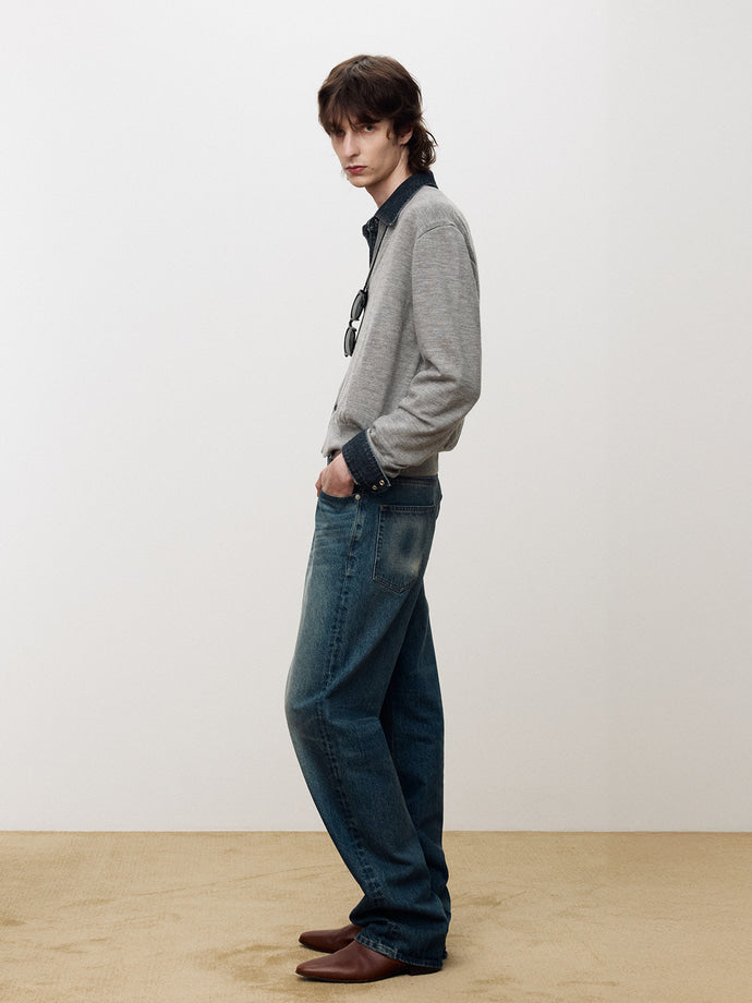 Tonywack - Super Fine Wool Crew-Neck Cardigan (Grey) product image 3 | TRAB K-Fashion Australia