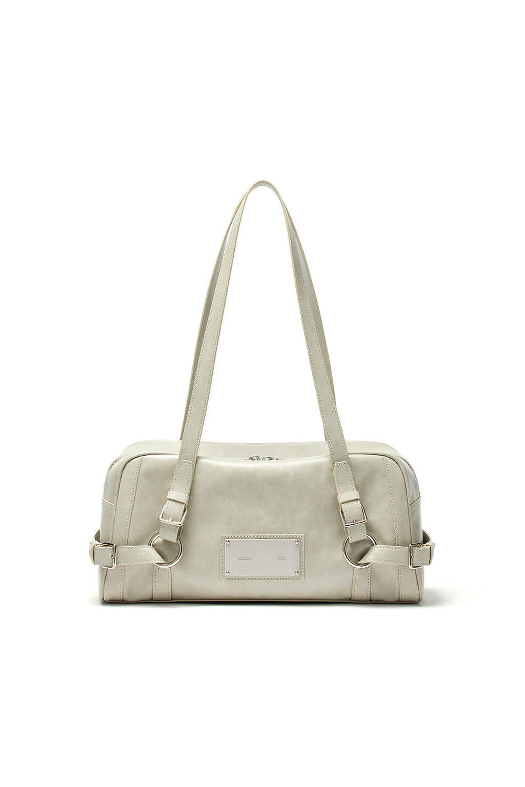 Matin Kim - Biker Detail Medium Shoulder Bag (Light Grey) product image 1 | TRAB K-Fashion Australia