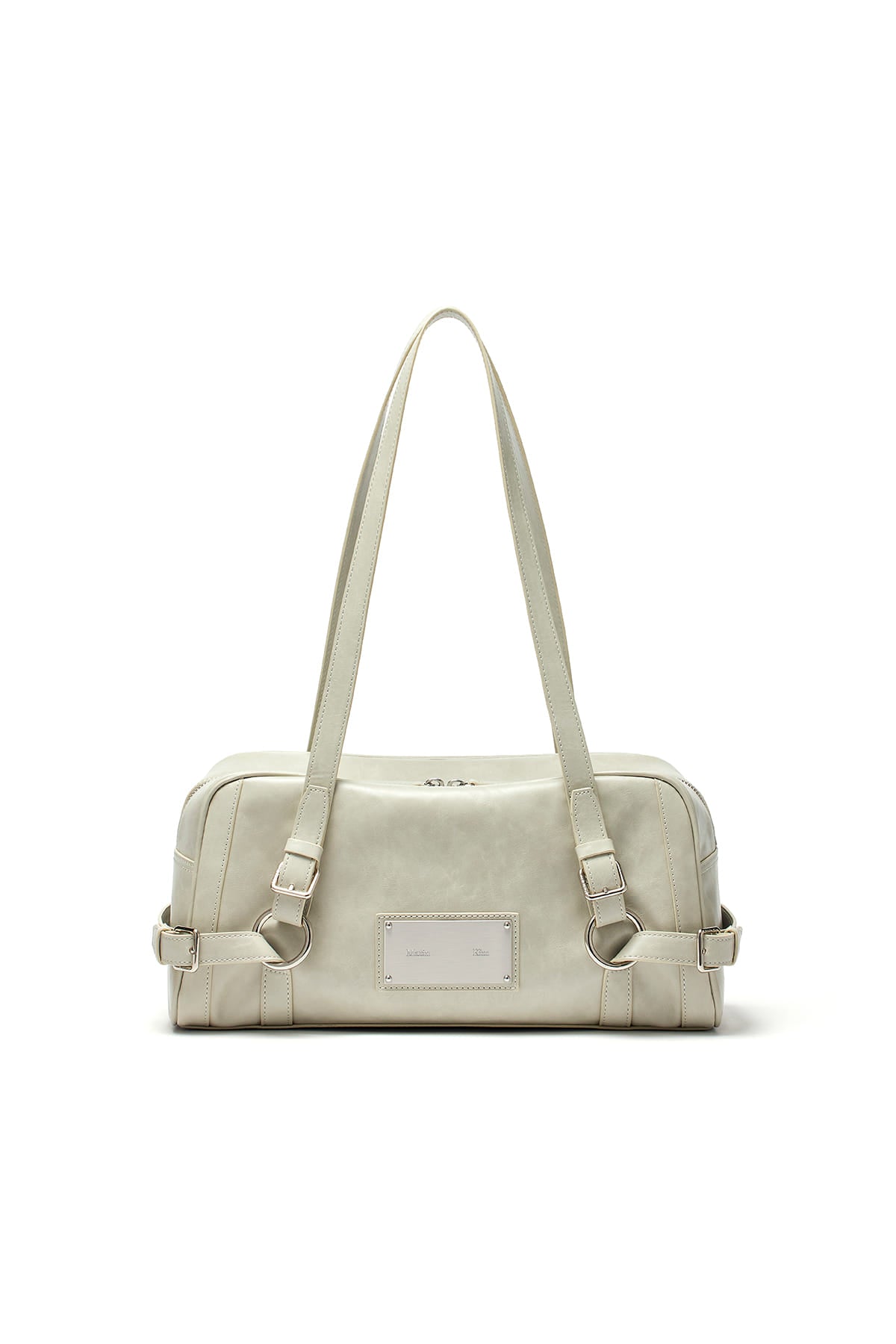 Matin Kim - Biker Detail Medium Shoulder Bag (Light Grey) product image 1 | TRAB K-Fashion Australia