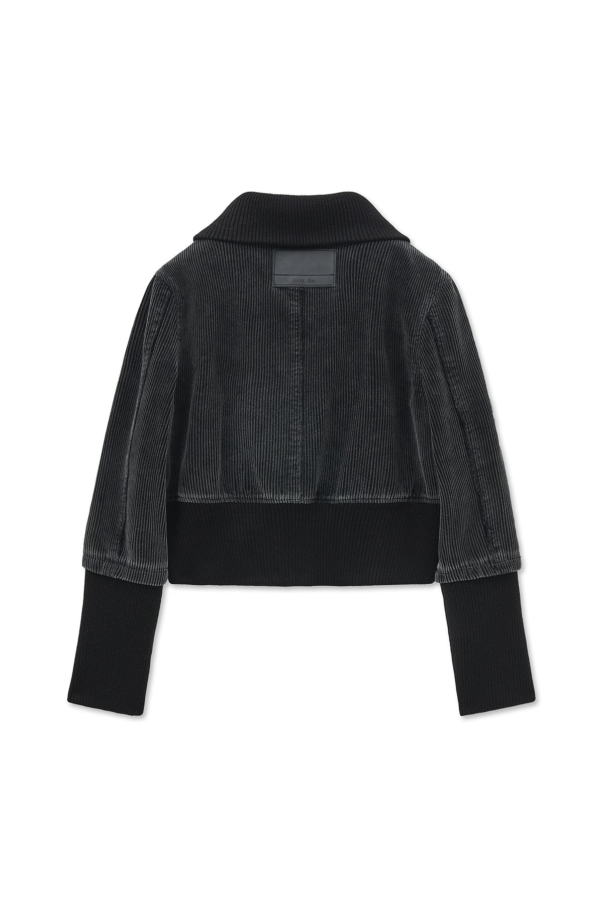 Matin Kim - Washed Corduroy Bomber Jumper (Black) product image 3 | TRAB K-Fashion Australia