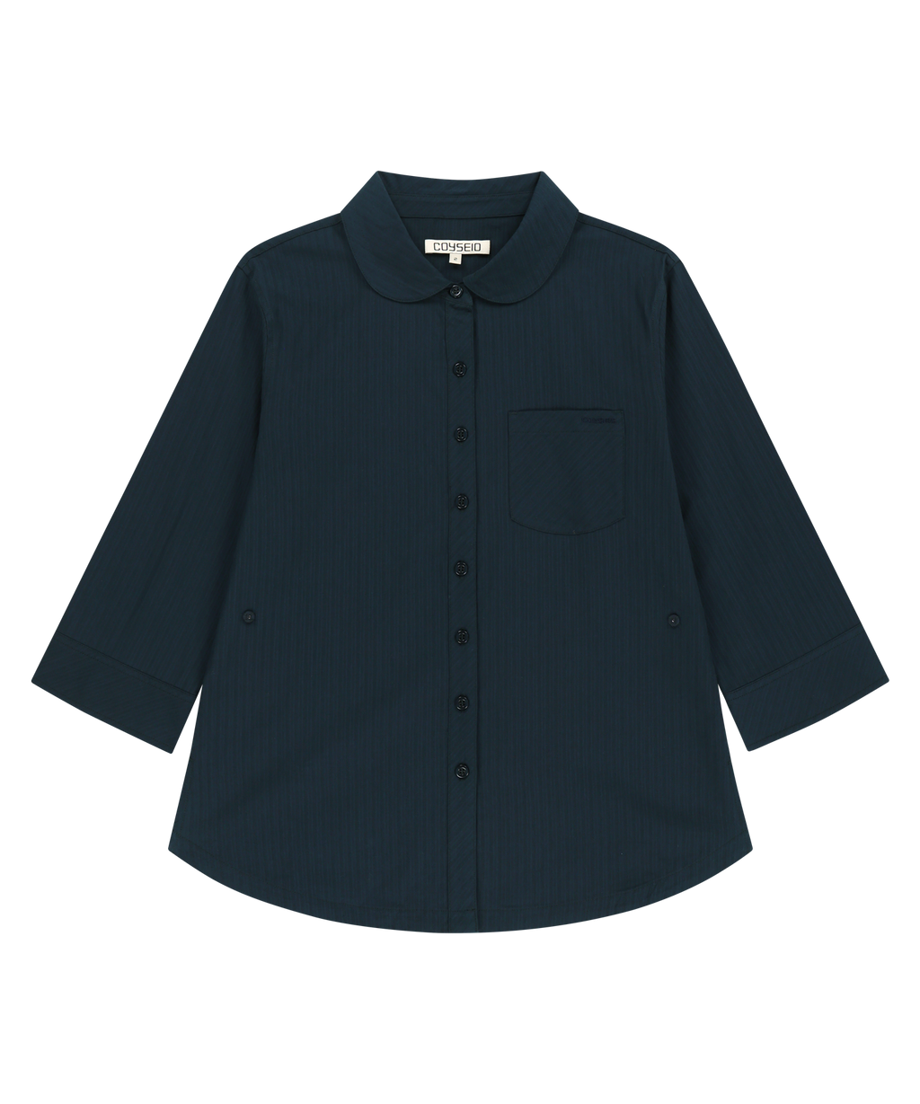 Coyseio - Round Collar Capri Shirt (Navy) product image 1 | TRAB K-Fashion Australia