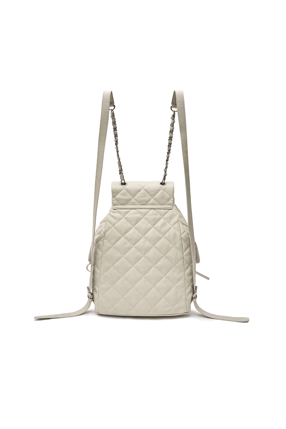 Matin Kim - Double Pocket Quilting Backpack (Light Beige) product image 5 | TRAB K-Fashion Australia