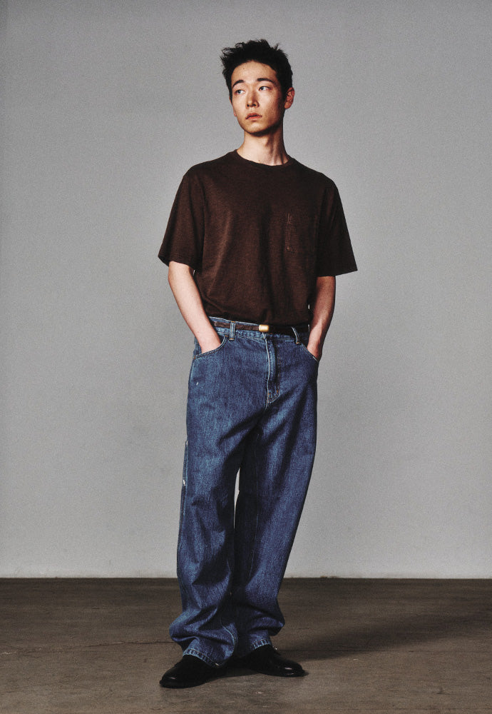 Art if acts - Garment Dyed Slub Pocket T-Shirt (Brown) product image 5 | TRAB K-Fashion Australia